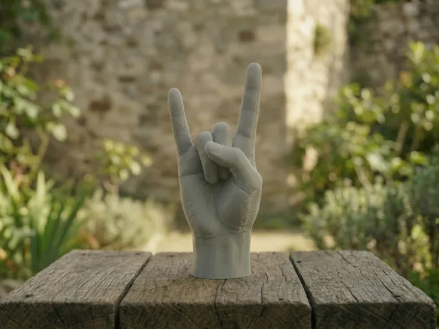 Rock On Hand Sign Sculpture: Heavy Metal Horns Statue