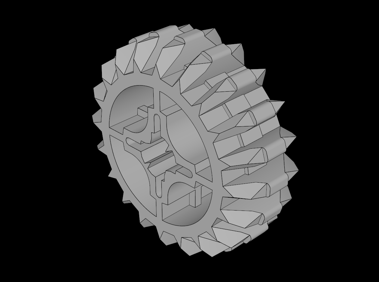 Lego Compatible (32269.dat) Technic Gear 20 Tooth Double Bevel