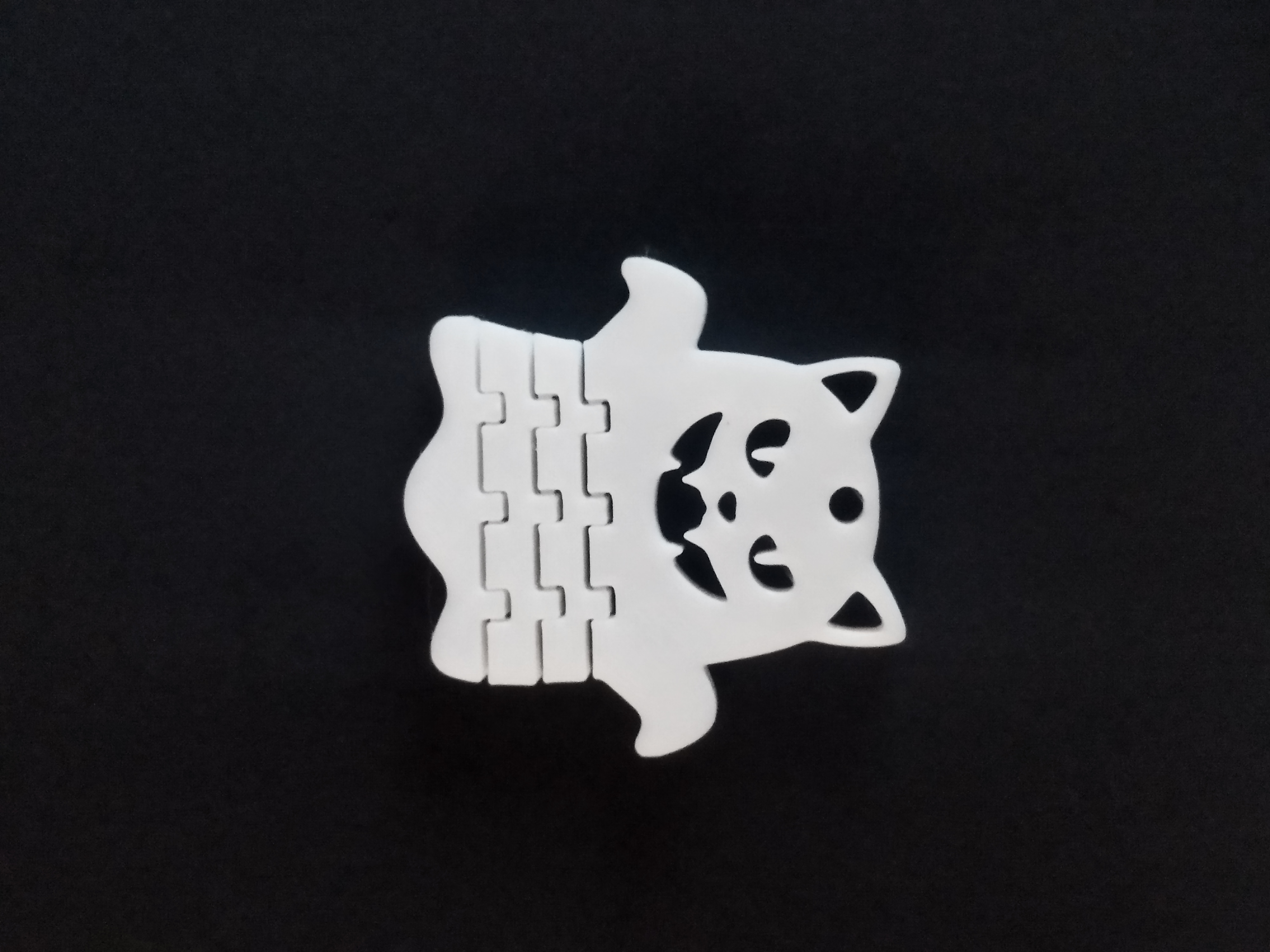Articulated Ghost Cat Keychain – Cute 3D Printed Halloween Fidget Toy