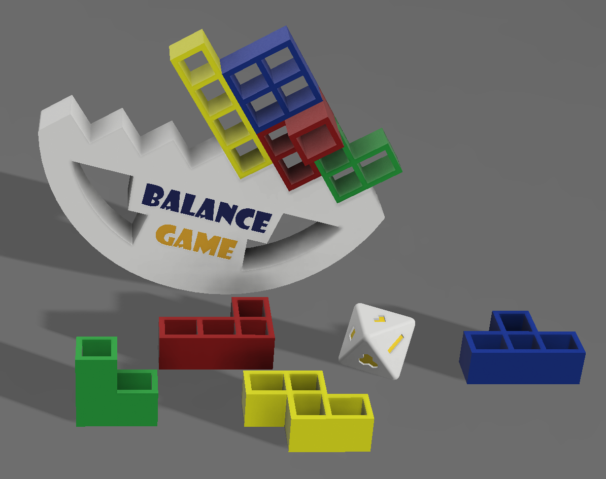 3D Printable Balancing & Stacking Game V2 — miniatura 4