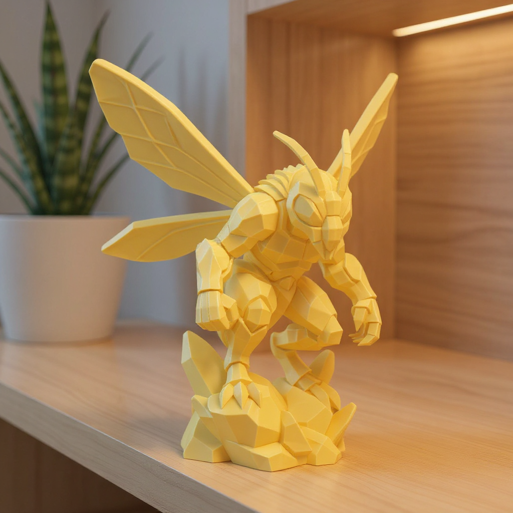 Stingclaw Reaper – Low Poly Wasp Warrior Statue