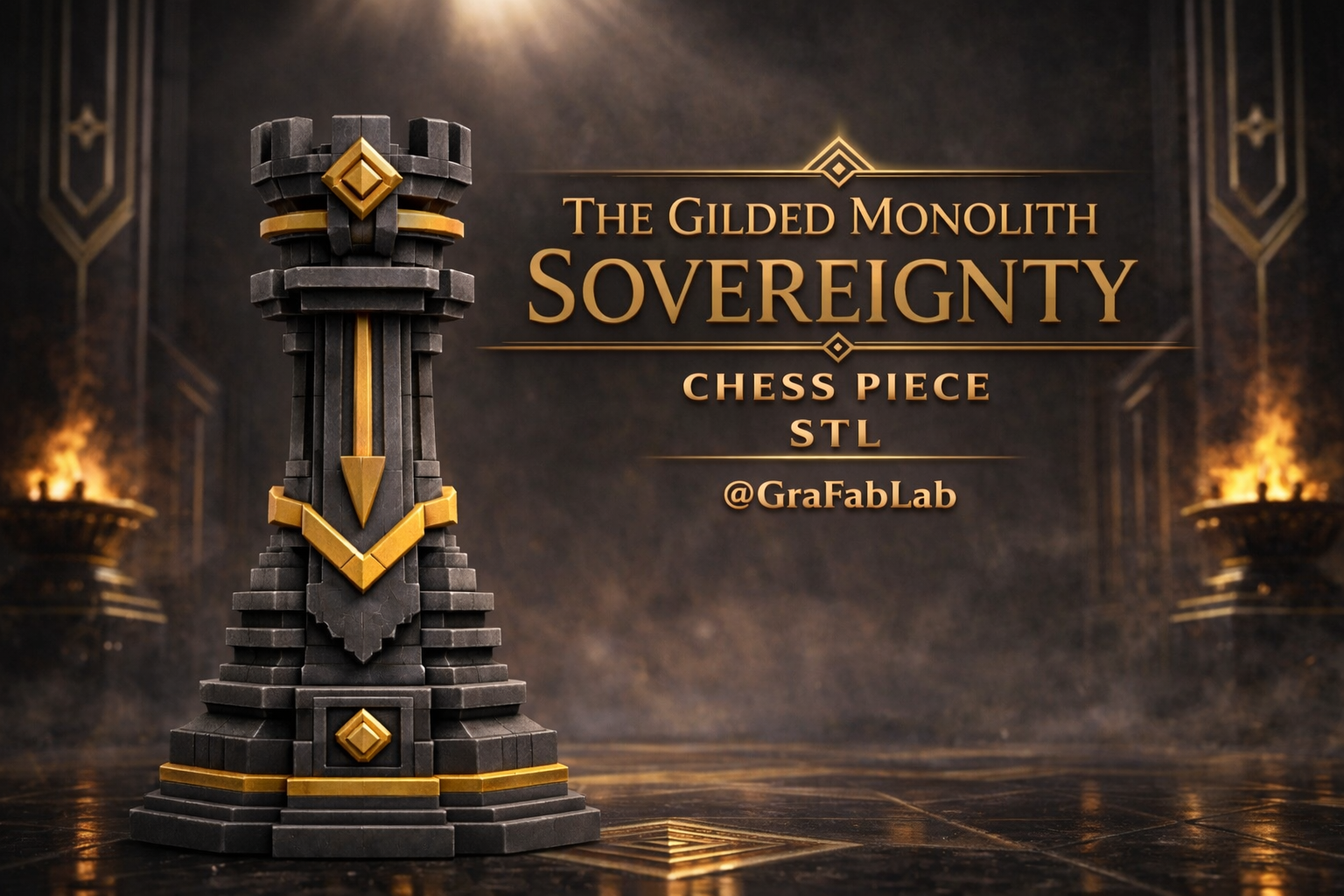 The Guilded Monolith Sovereighnty "Rook" - chess piece