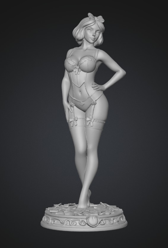 Snow White in Blue Lingerie