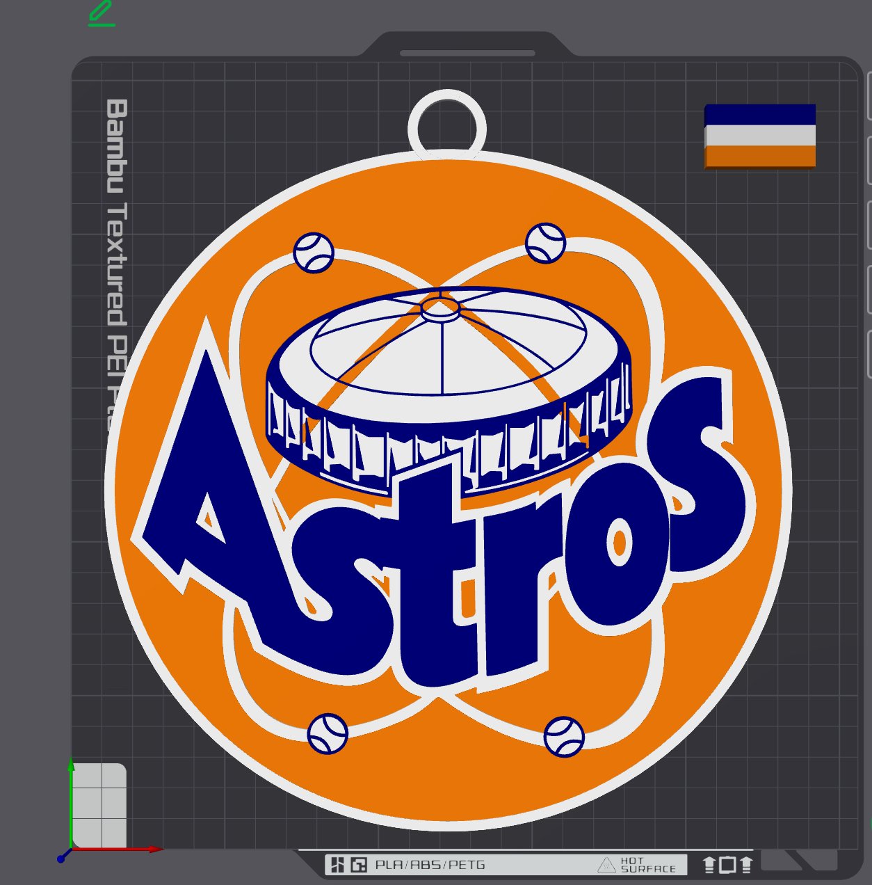 Houston Astros Retro Oversized Necklace Logo