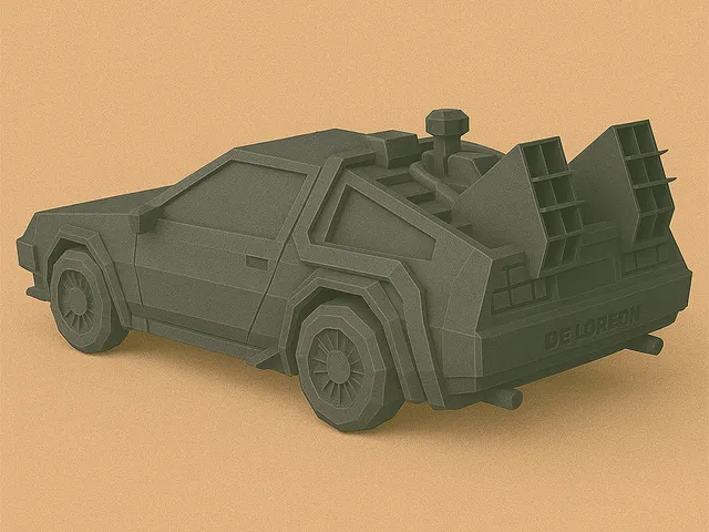 Low Poly Car from Back To The Future
