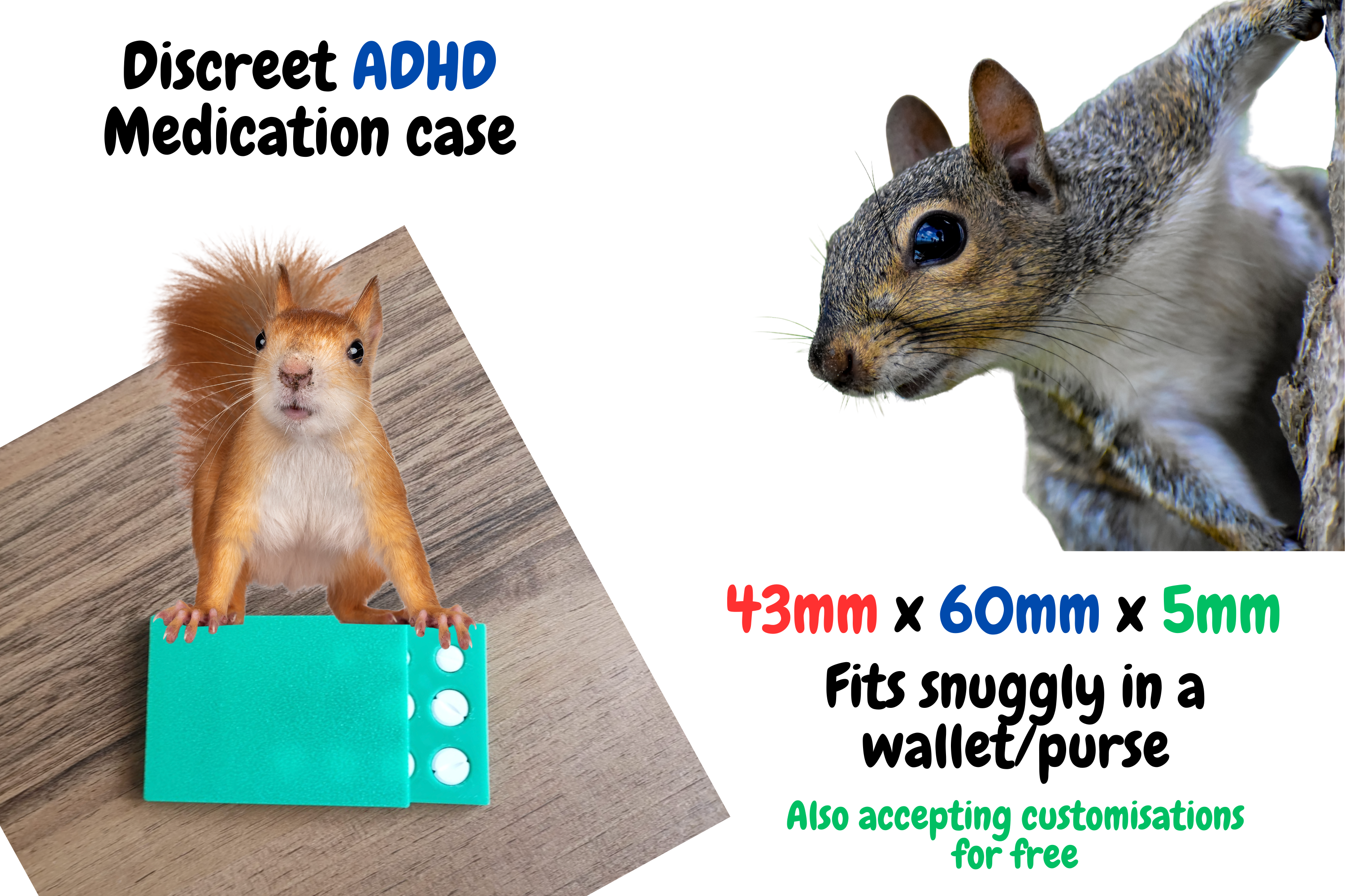 Discreet ADHD Medication Case – Wallet-Size