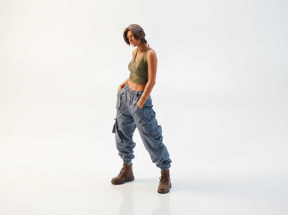 Cargo Pants Babe Female Figure 3D Printable