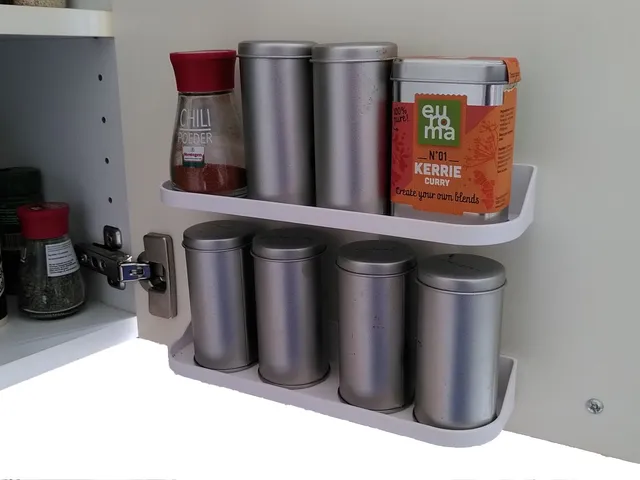 Spice rack for kitchen cabinet door