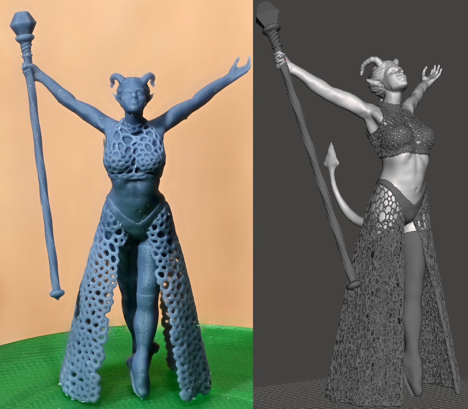 Frisky Female Tiefling Sorcerer - see-thru fishnet/lace or solid clothes - safe - 5 models