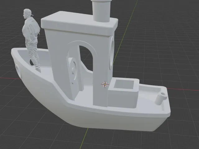 Benchy with a guy on it