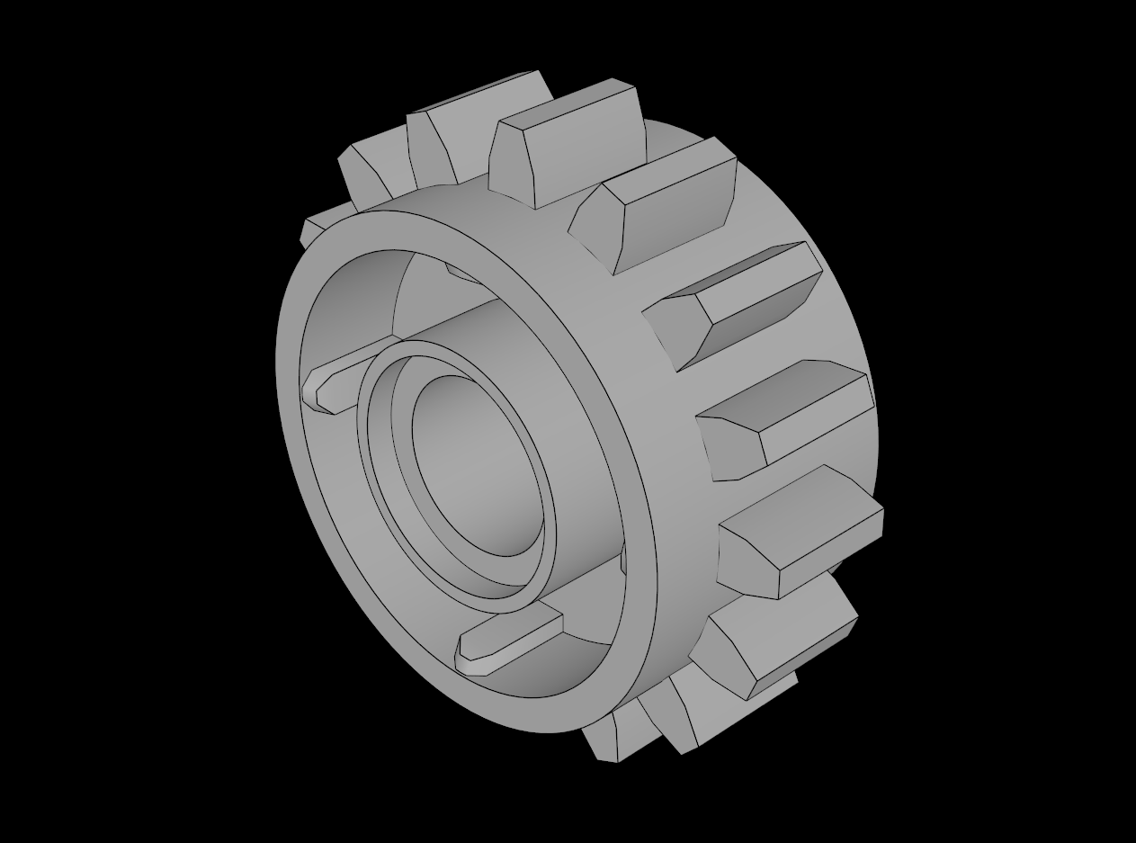Lego Compatible (18946.dat) Technic Gear 16 Tooth with Clutch on Both Sides