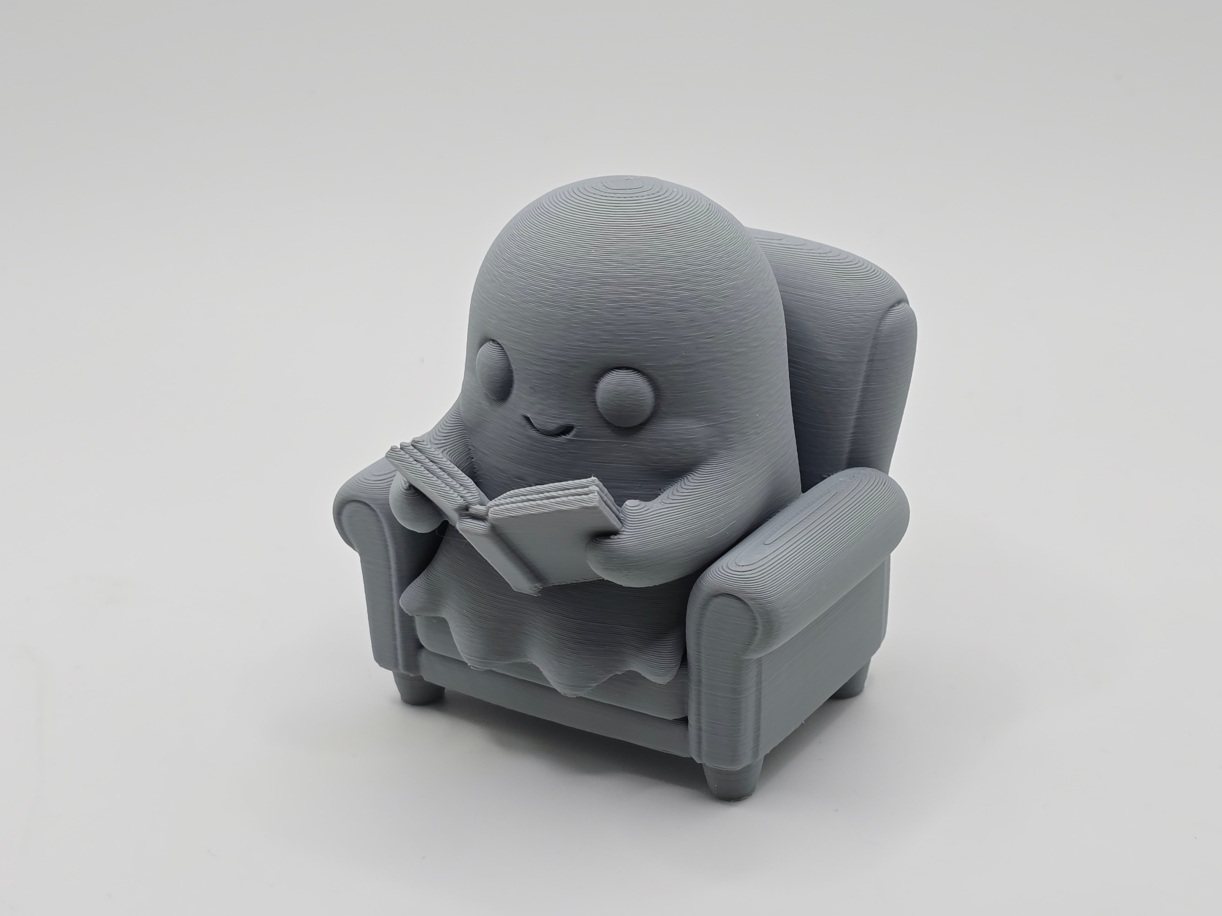 Cute Ghost Reading Figurine/Keychain