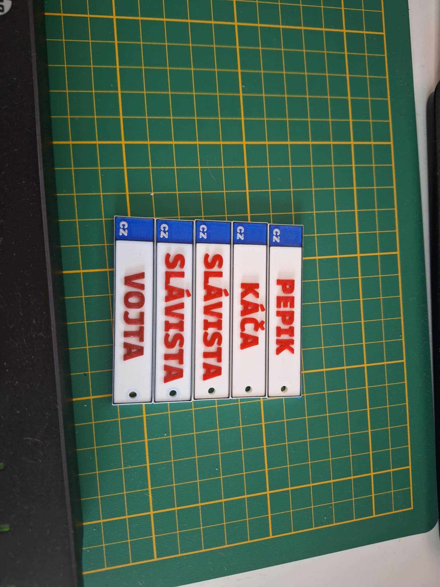 SPZ klíčenka se jmény