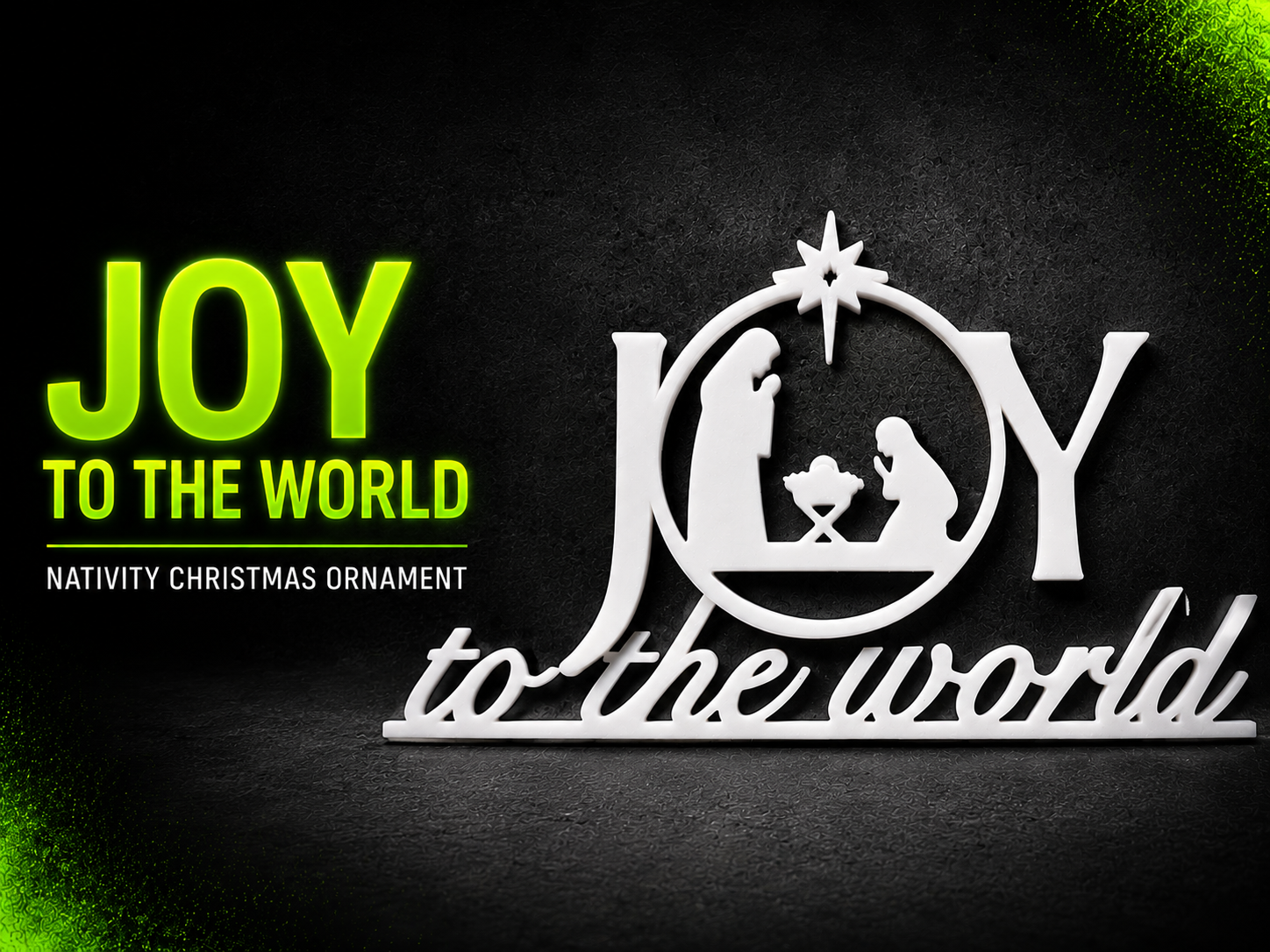 Joy to the world Nativity Christmas Ornament