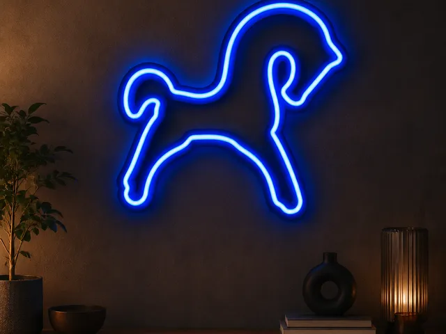 Horse Neon Sign 3D STL | Walking LED Decor