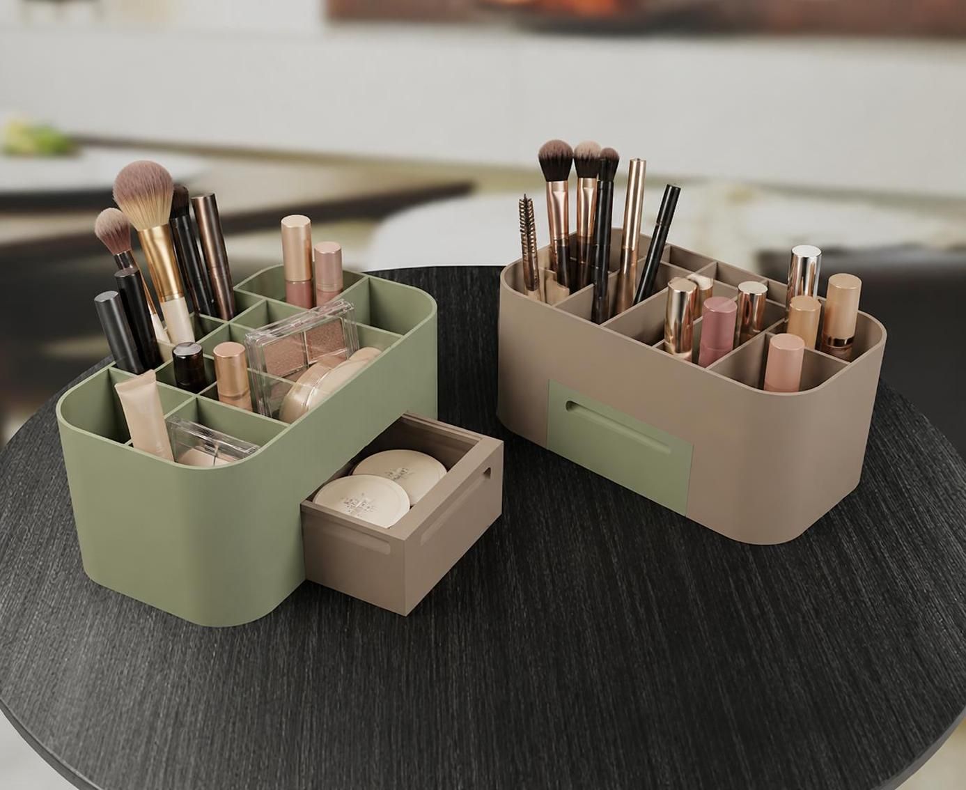Practical and stylish 3D-printable makeup organizer