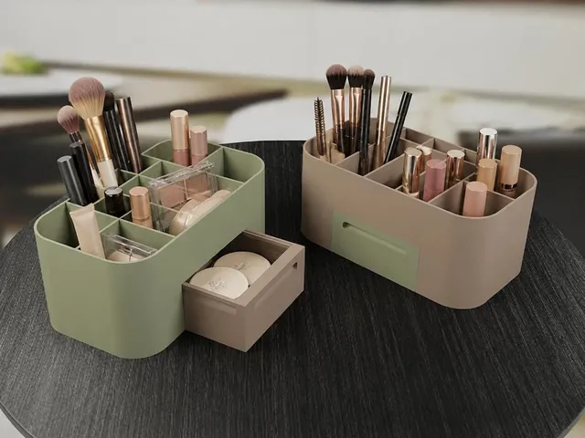 Practical and stylish 3D-printable makeup organizer