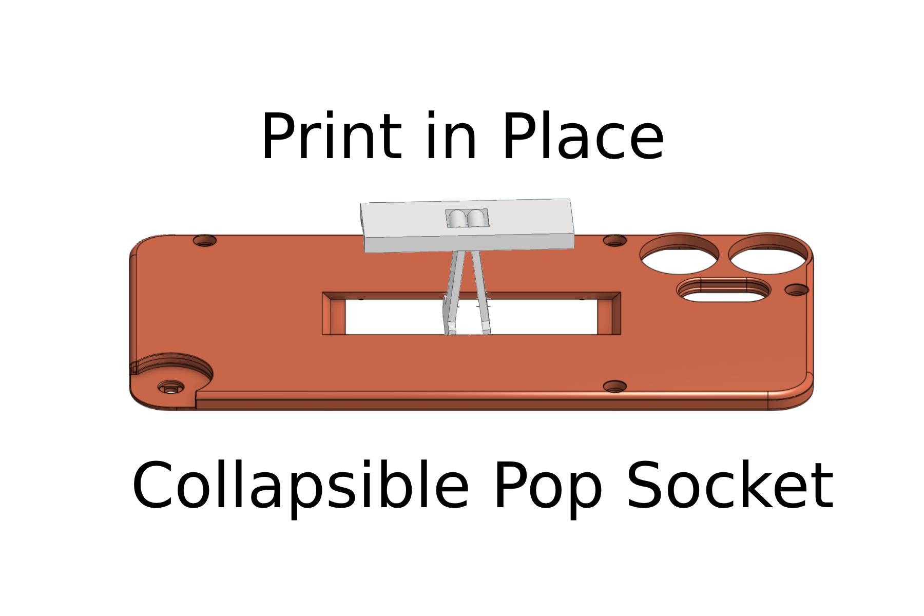 CMF P2P with print in place collapsible popsocket 3D model thumbnail
