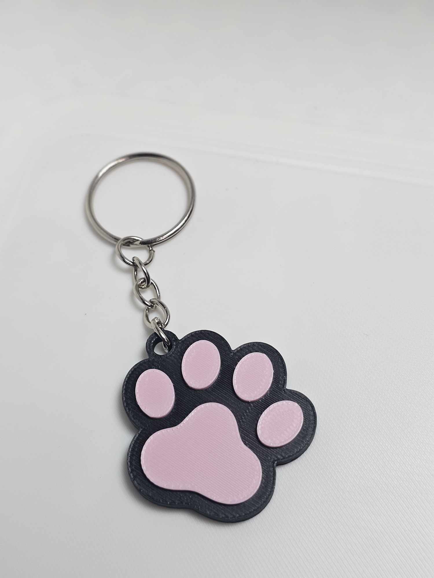 NFC Tag Raised Paw Print Keychain