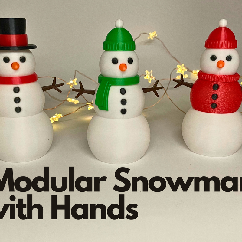 Modular Snowman with Hands Decoration by Kubino4 | Download free STL ...