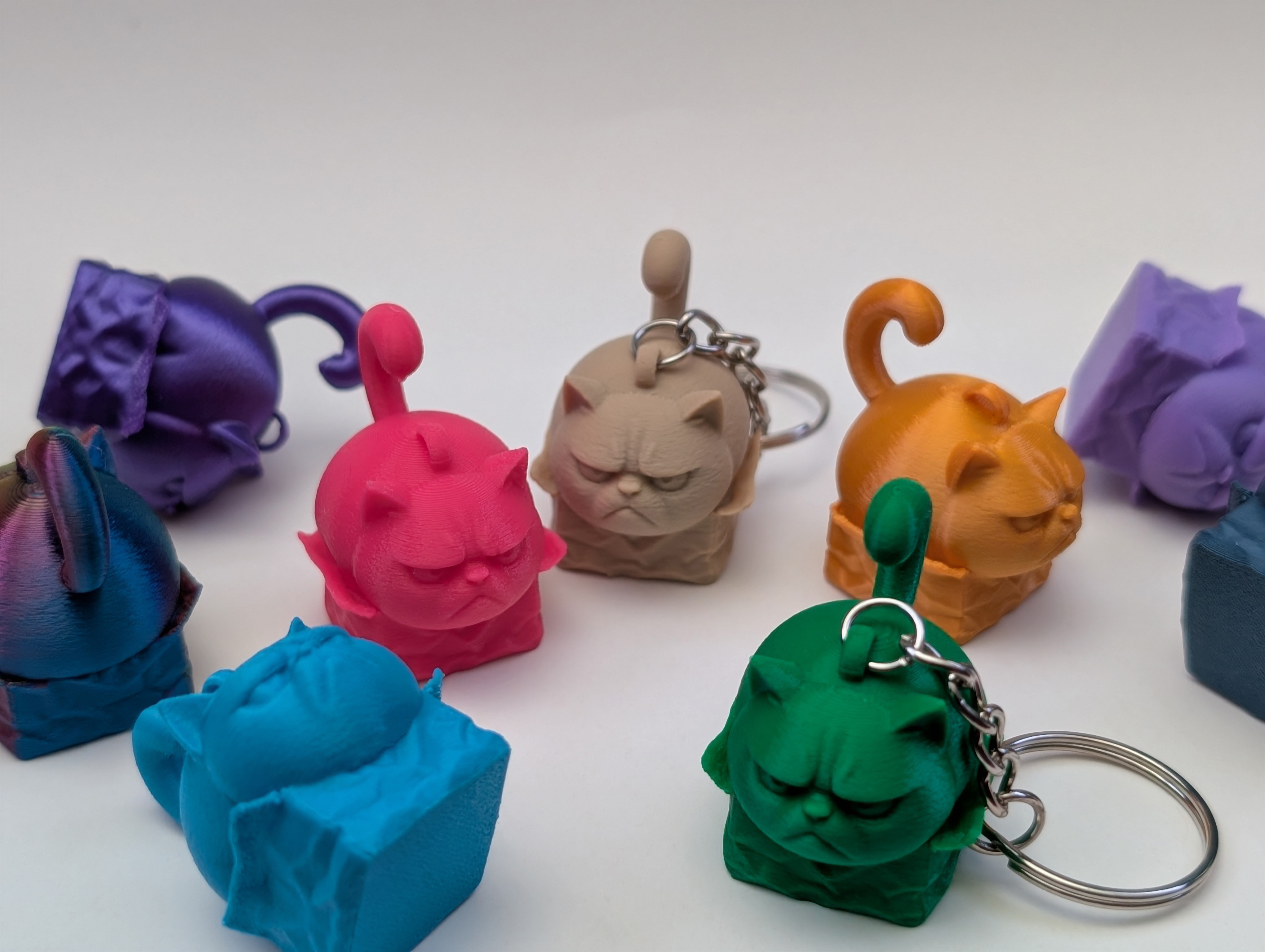 Miniatura 3 do modelo 3D Cranky Cat "in" a Box – Keychain