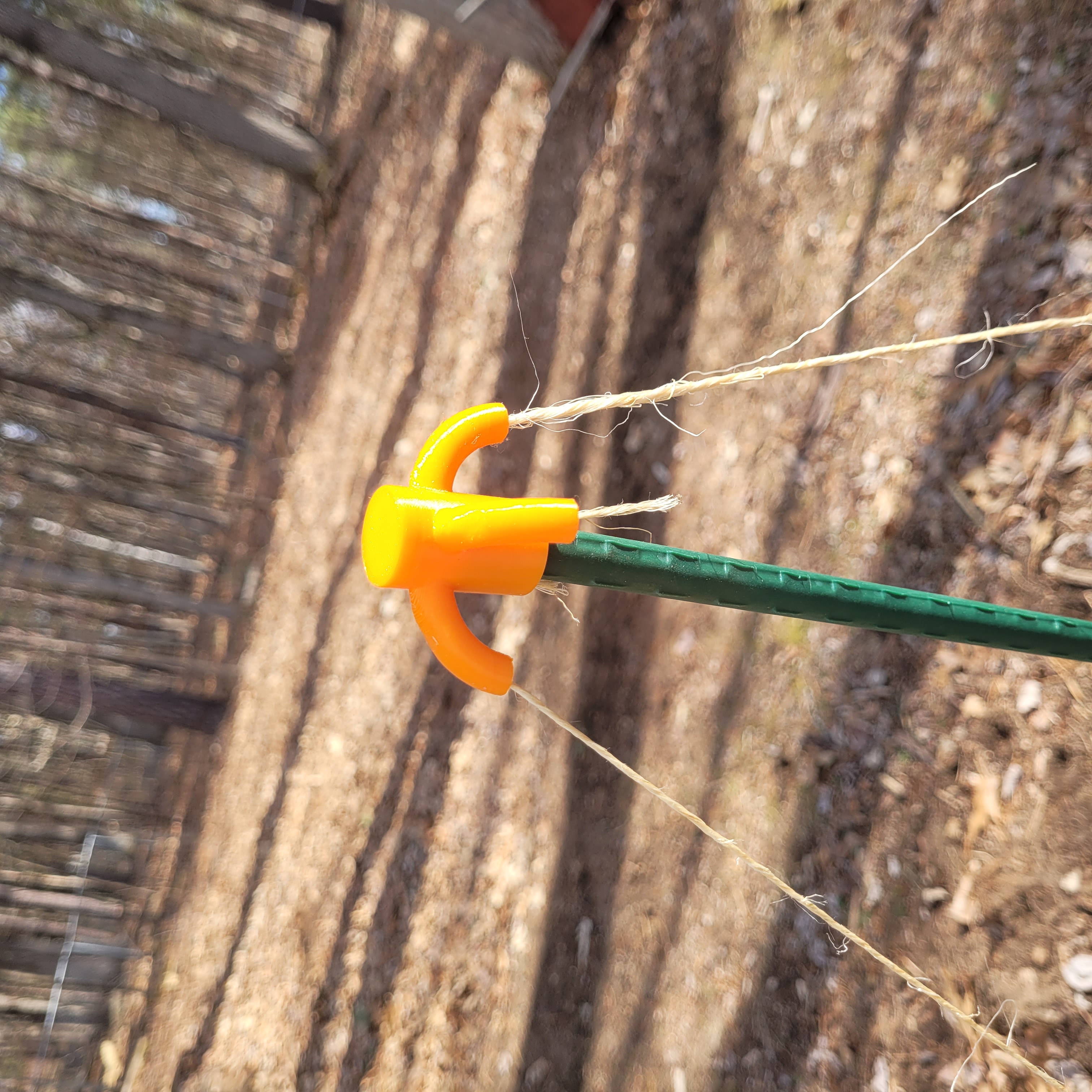Garden stake attachment for climbing vegetables