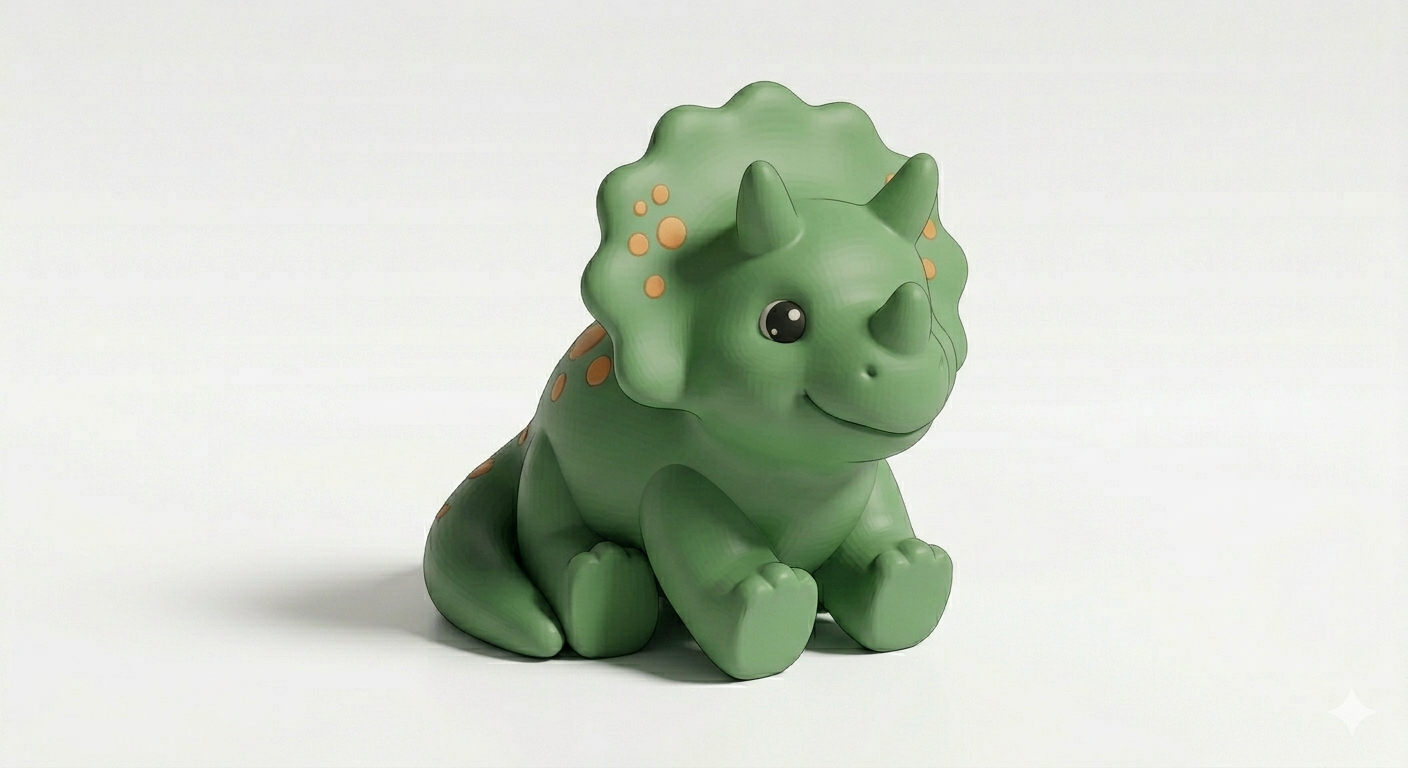 Very cute triceratops 3D model by Jakub Janáček