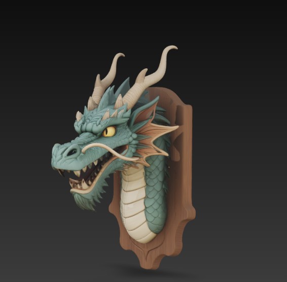 dragon head wall trophy — miniatura 5