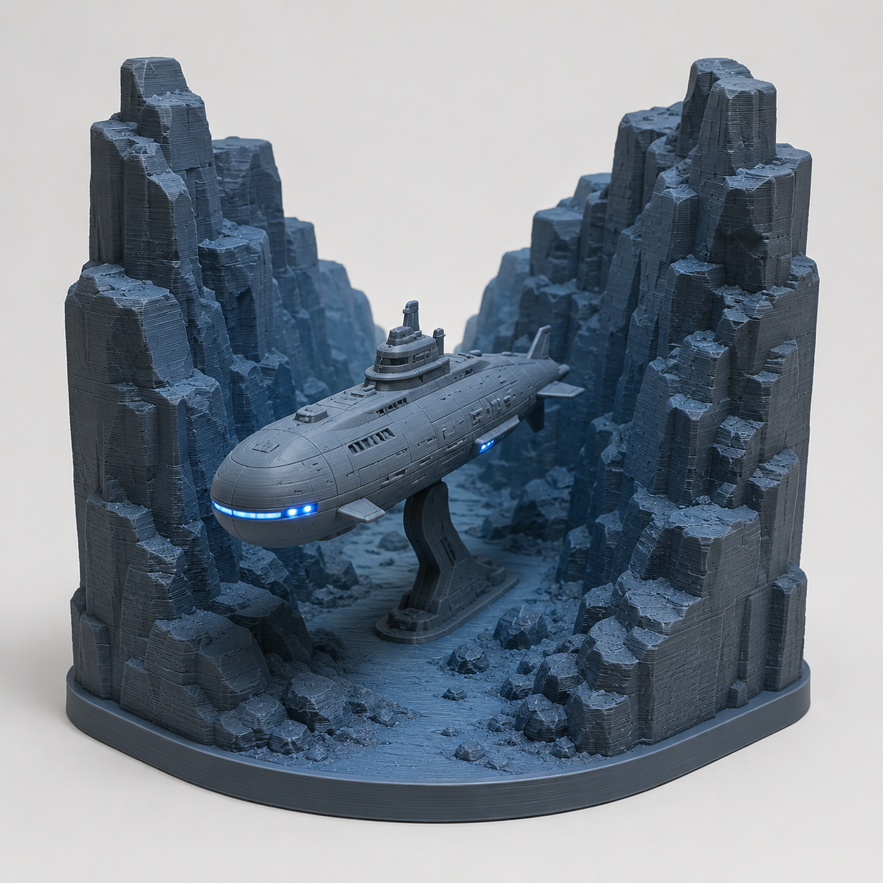 Underwater Canyon with futuristic submarine - Unterwasser-Canyon mit futuristischem U-Boot