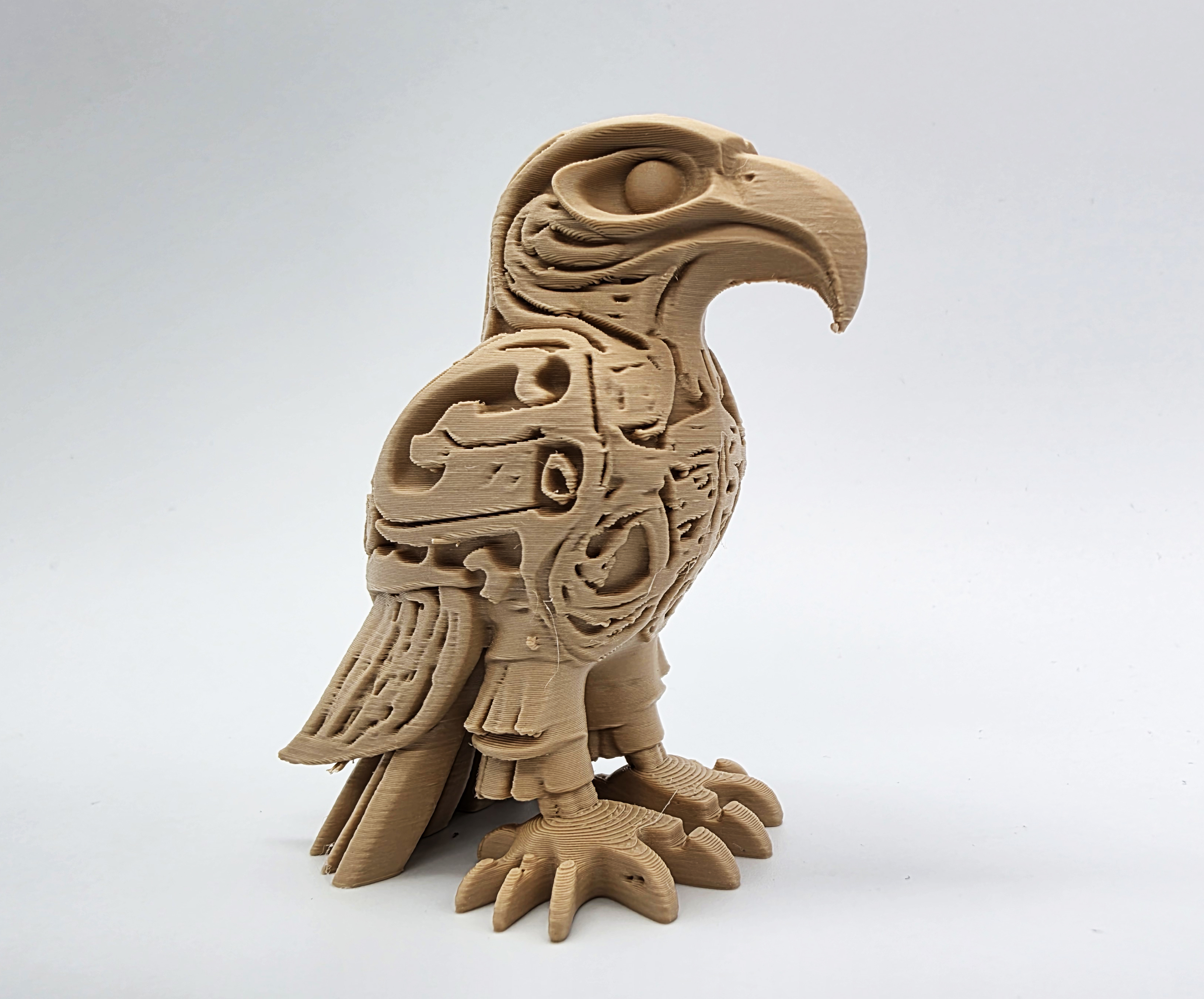 Carved Wooden Eagle Totem