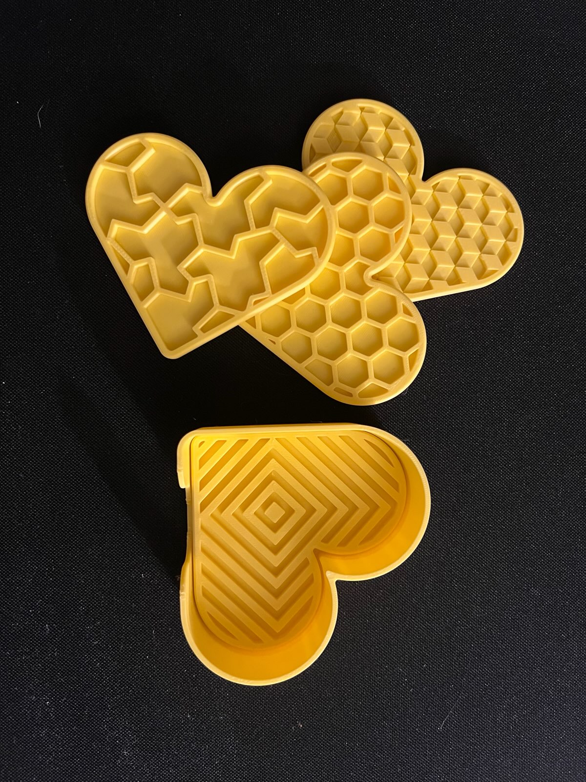 Geometric Heart Coaster Set