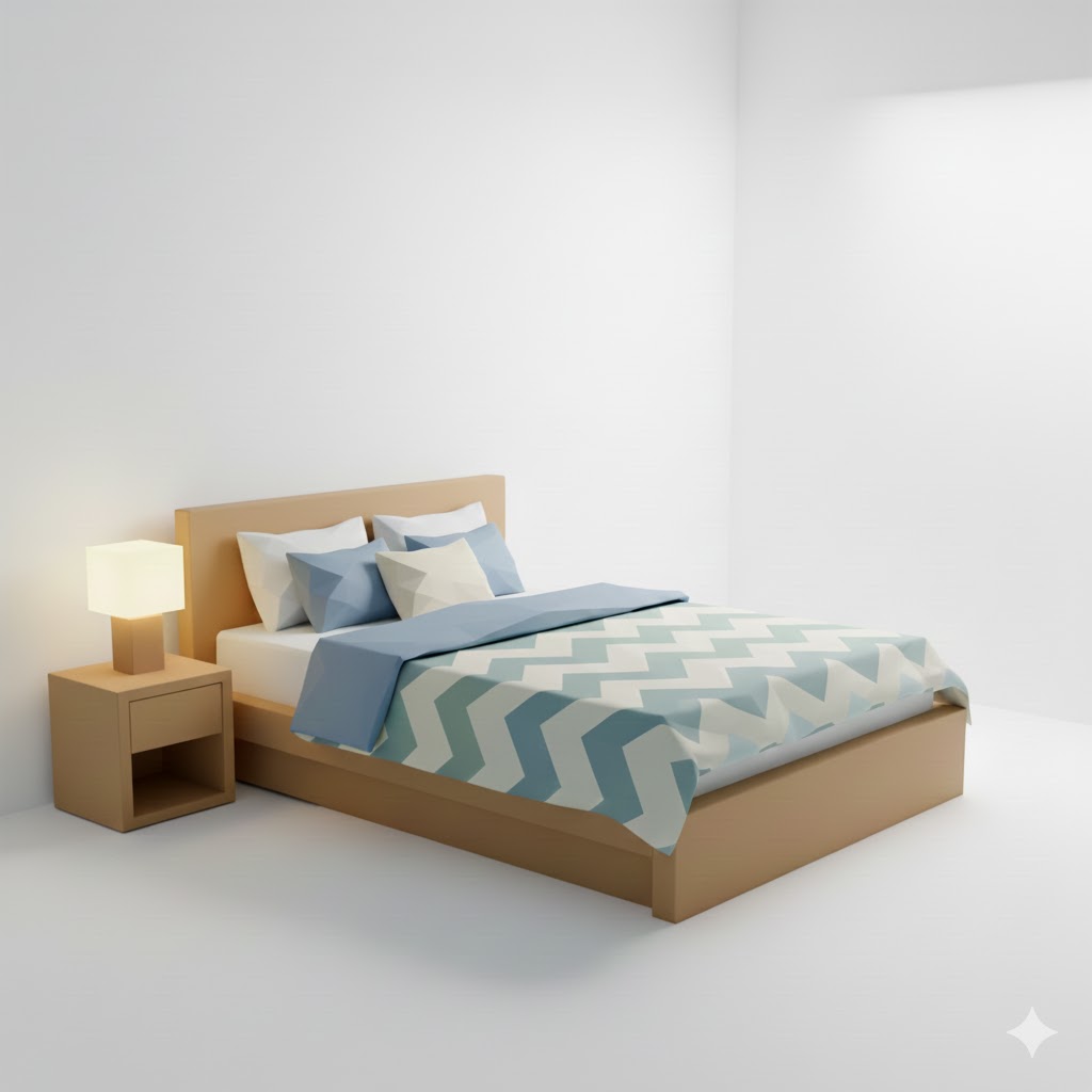 Low Poly Bed 3D Model