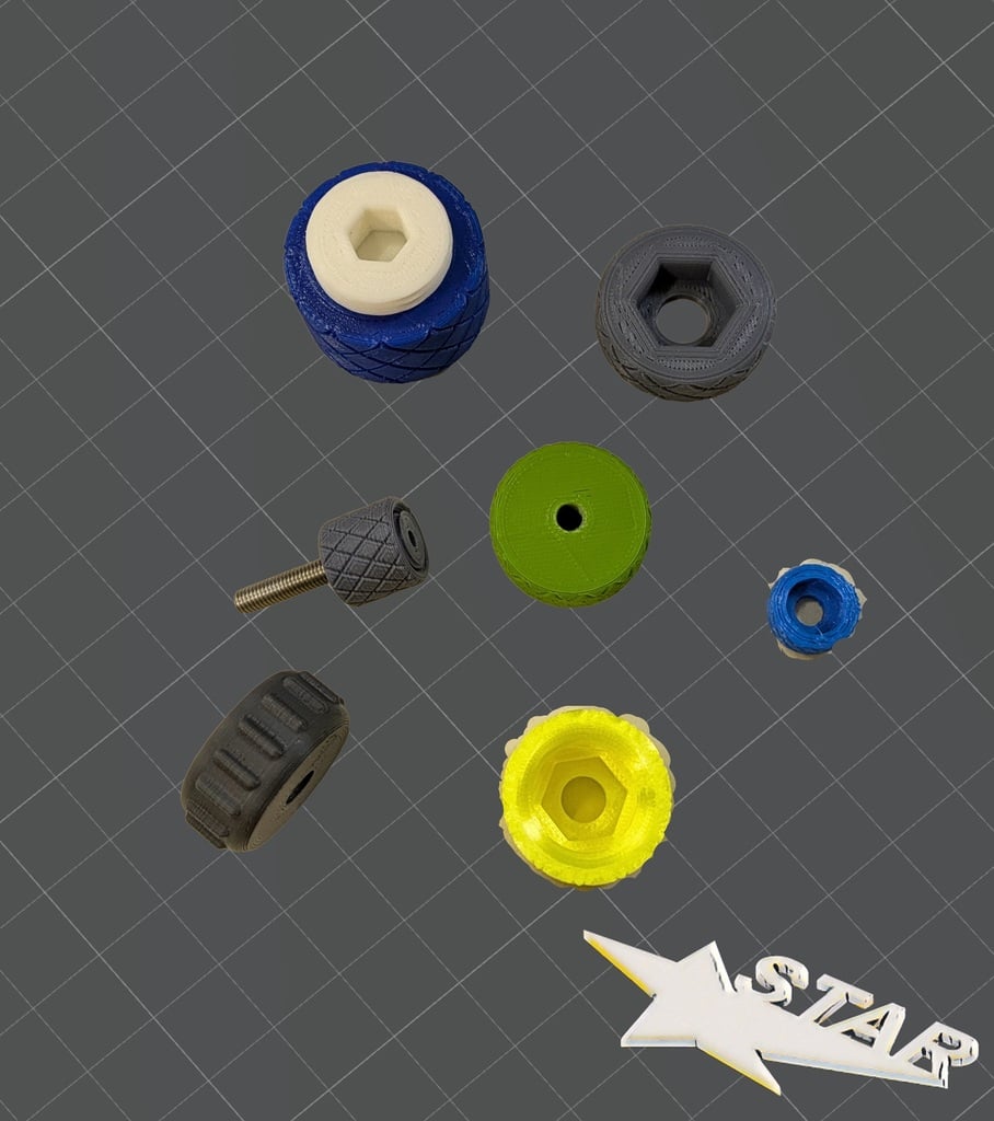 Rändelmutter, Rändelschraube / knurled nut, knurled screw