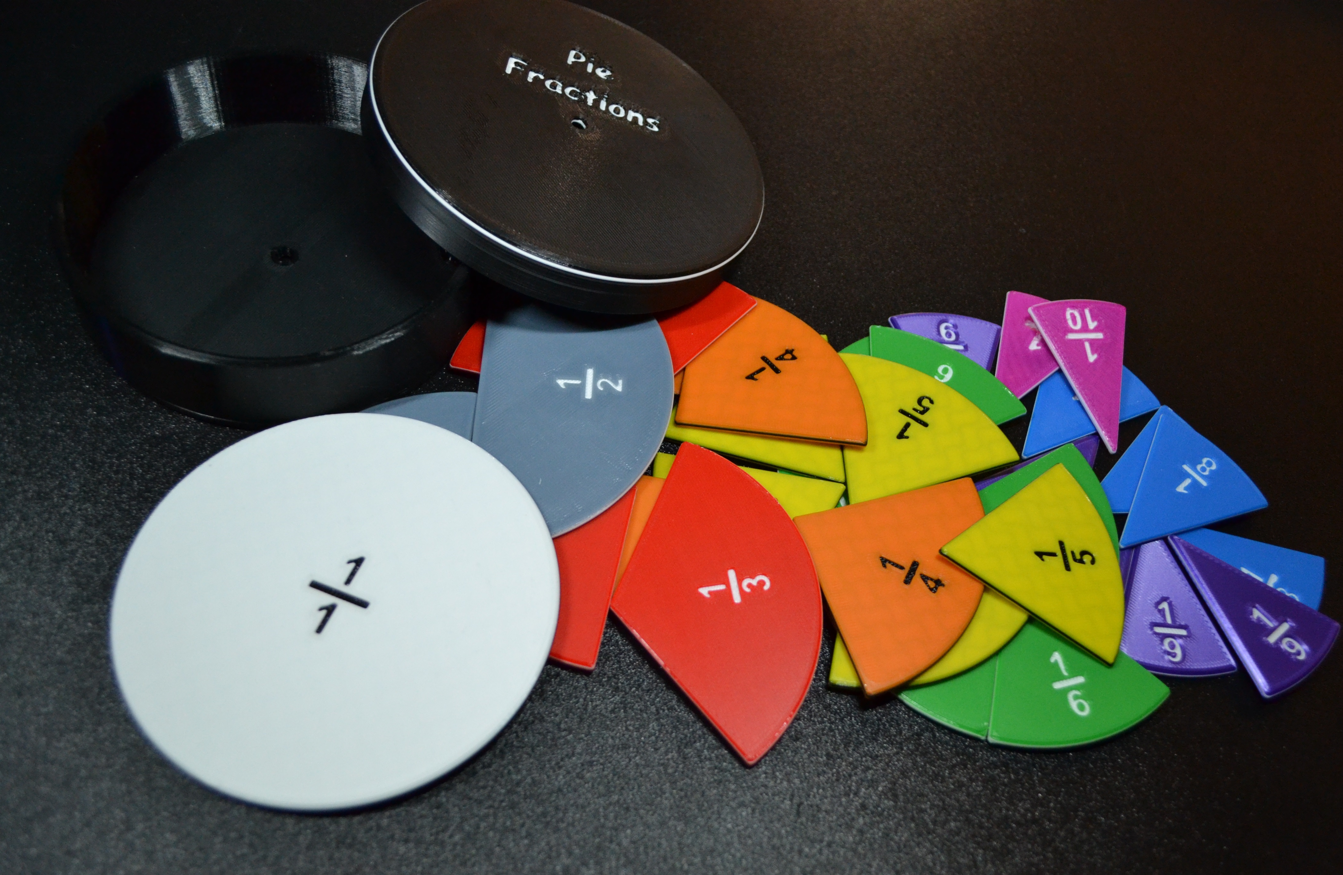 Compact Math Pie Fractions