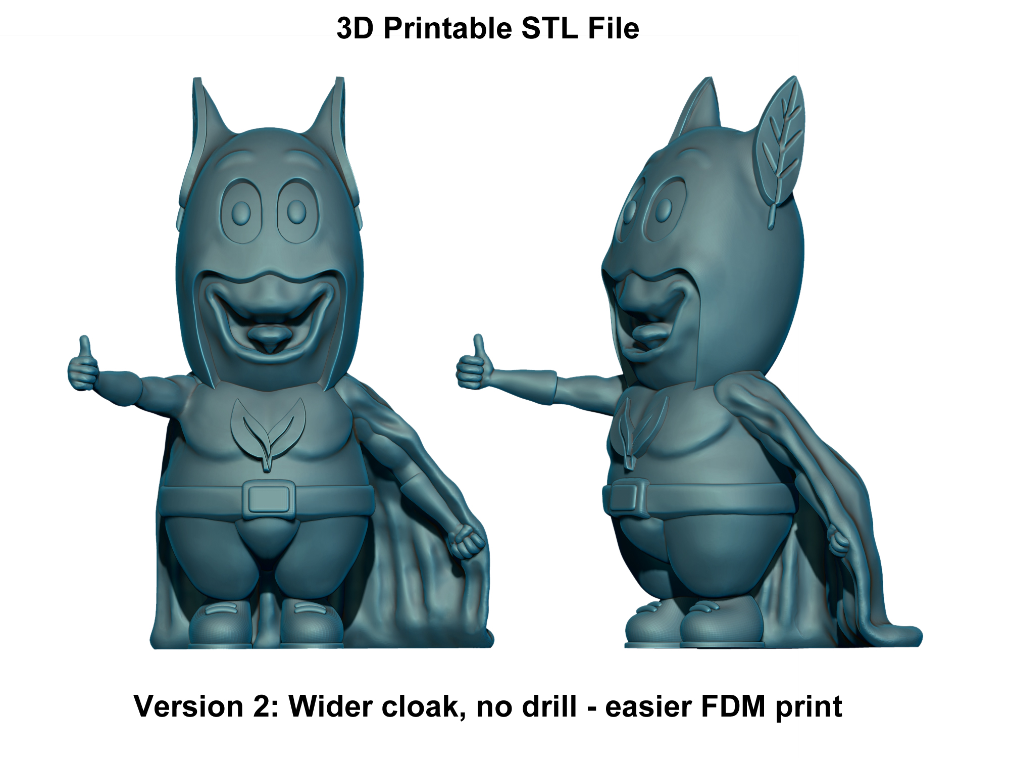 Mini VogMan – Friendly 3D Printable Mascot (Presupported/Unsupported) — miniatura 3