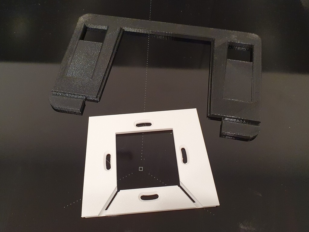 Floating tablet wall mount with charger support by Hans Schulz