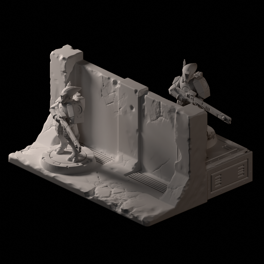 Concrete barrier for tabletop gaming