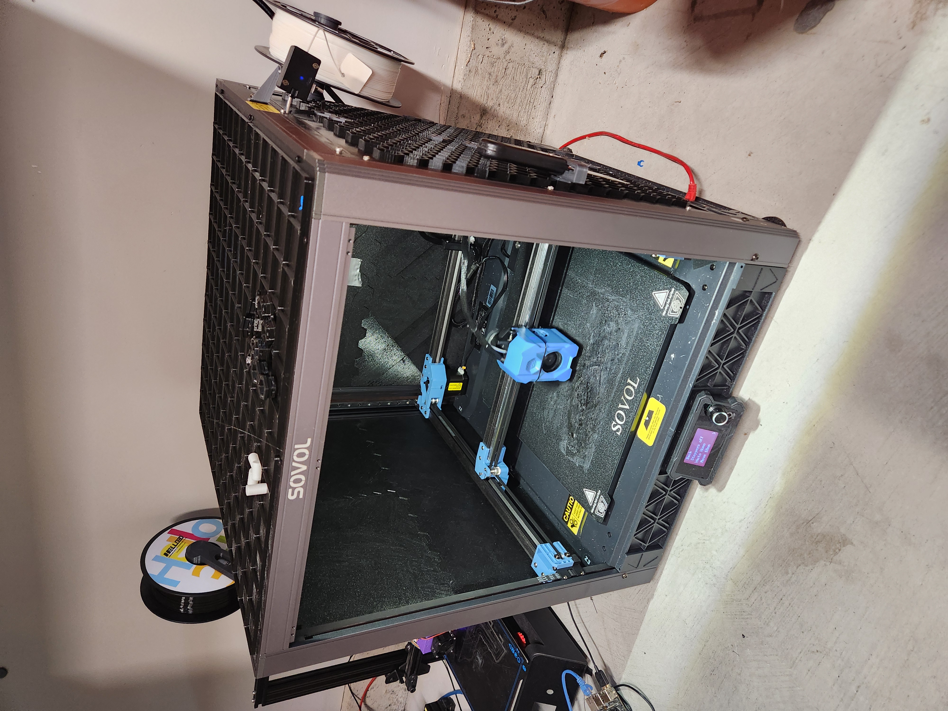 SV08 Honeycomb Wall Storage enclosure with bonus Gridfinity top