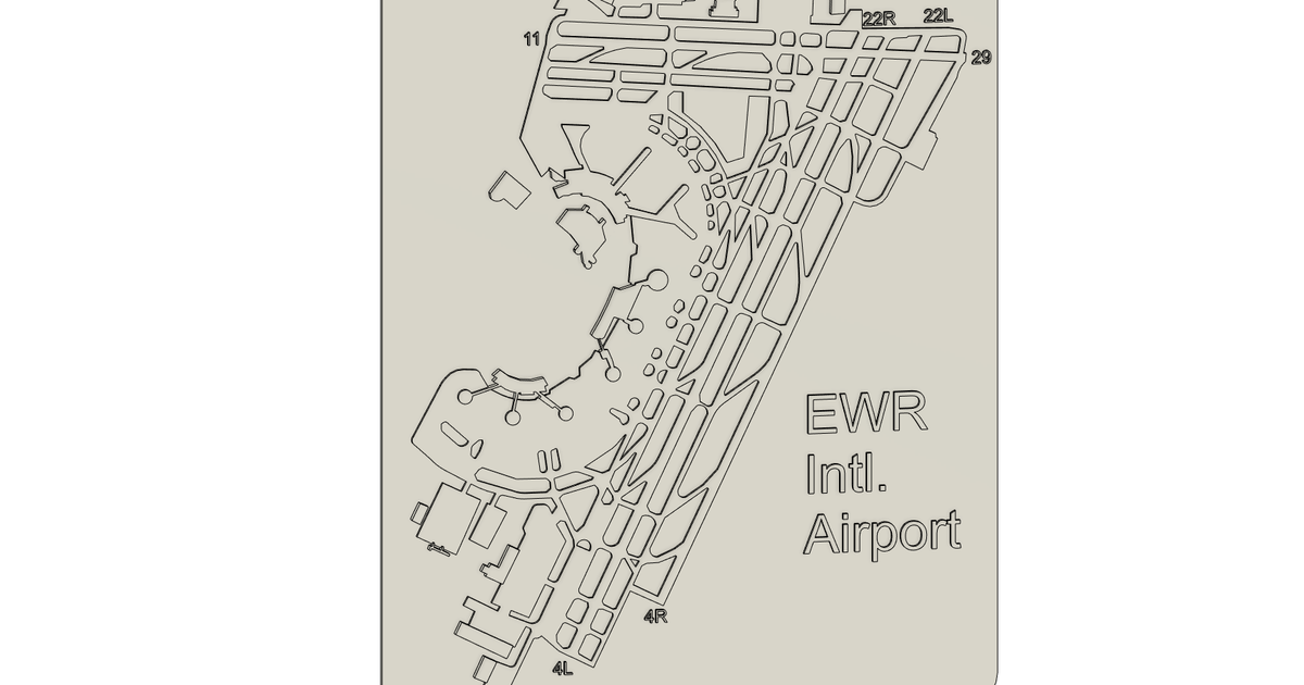 Newark Airport Map da Kzhideout | Scarica il modello STL gratuito ...
