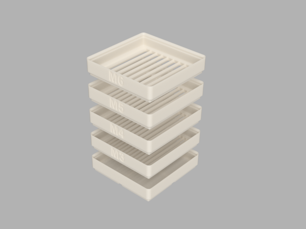Metric Nut Sorting Trays (Gridfinity)