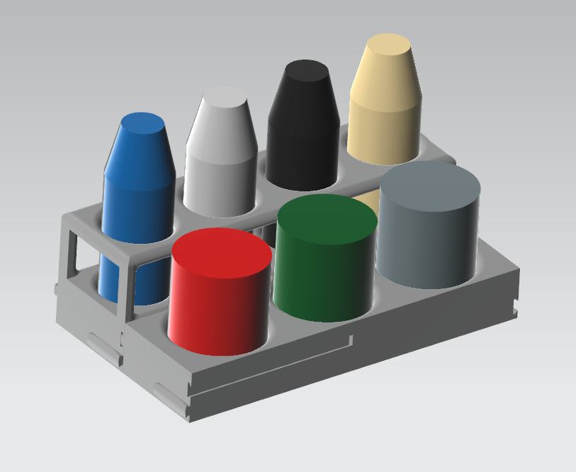 Modular modelling/miniature paint bottle holders (MPBH)
