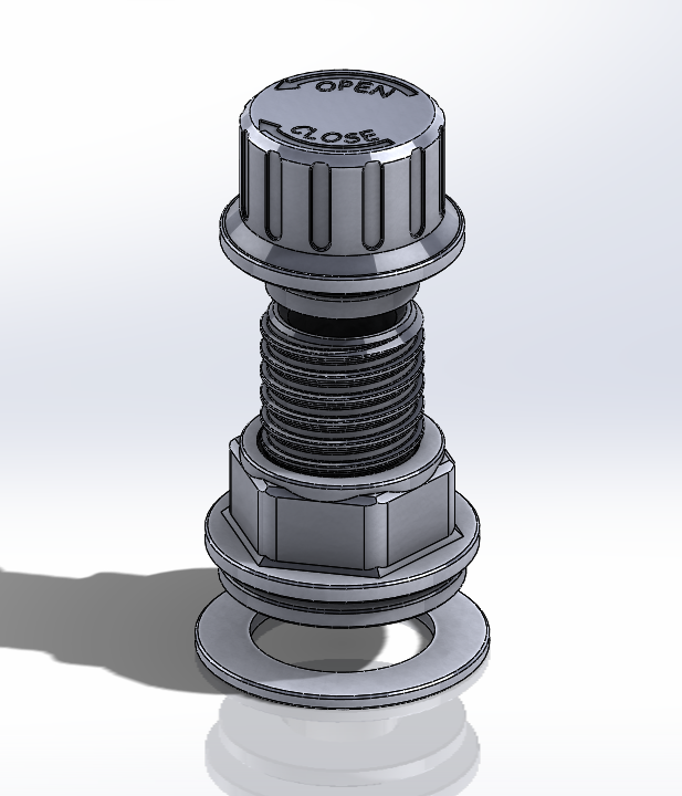 Miniatura 4 do modelo 3D Threaded bulkhead fitting