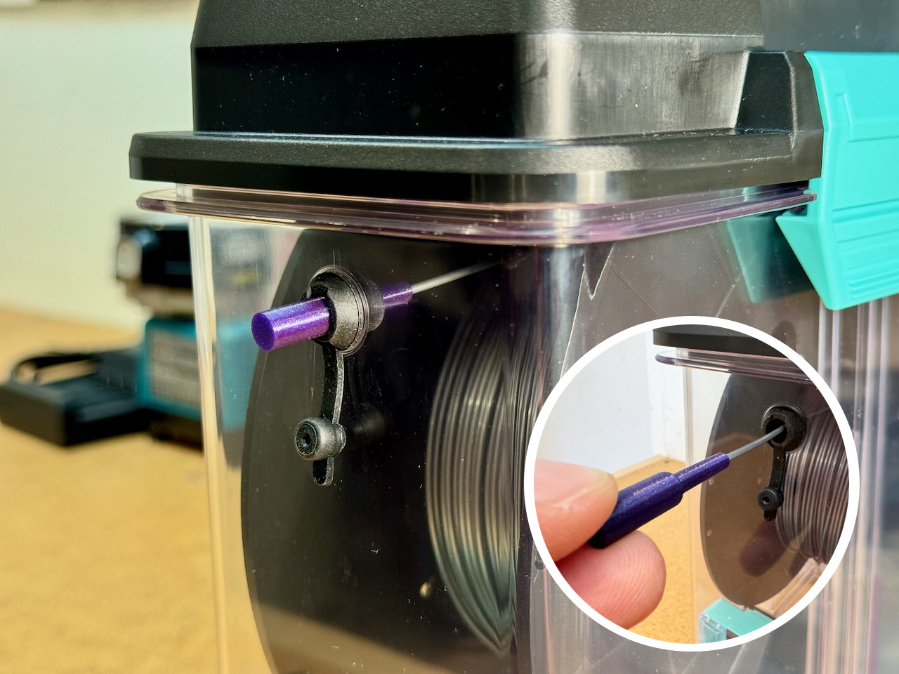 PolyDryer Port Plug and Filament Holder