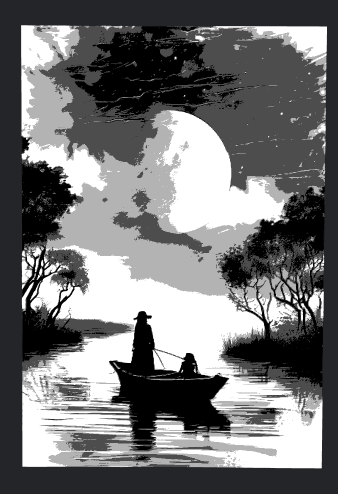 girl standing on a boat in swampy wetlands