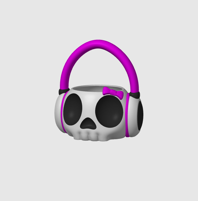 Skull With Headset Bin — miniatura 3