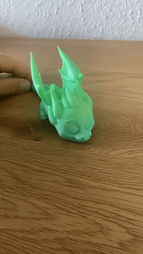 Toon baby dragon with wings (Flexi / Articualated)