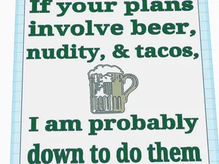 Beer & Plans Sign by Phantom Printer | Download free STL model ...