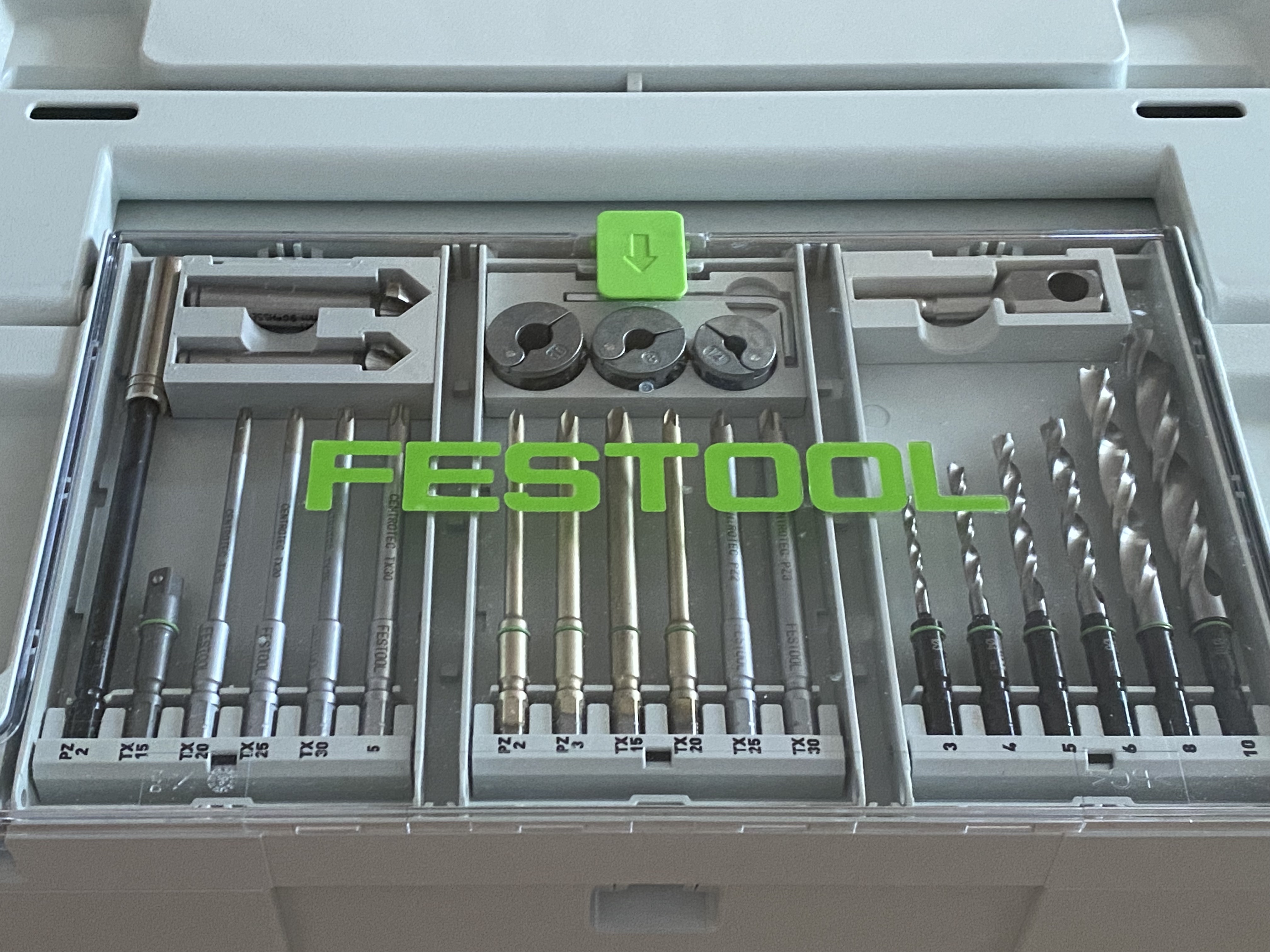 Festool Systainer Sys3 mit Deckelfach - Kegelsenker Einsatz