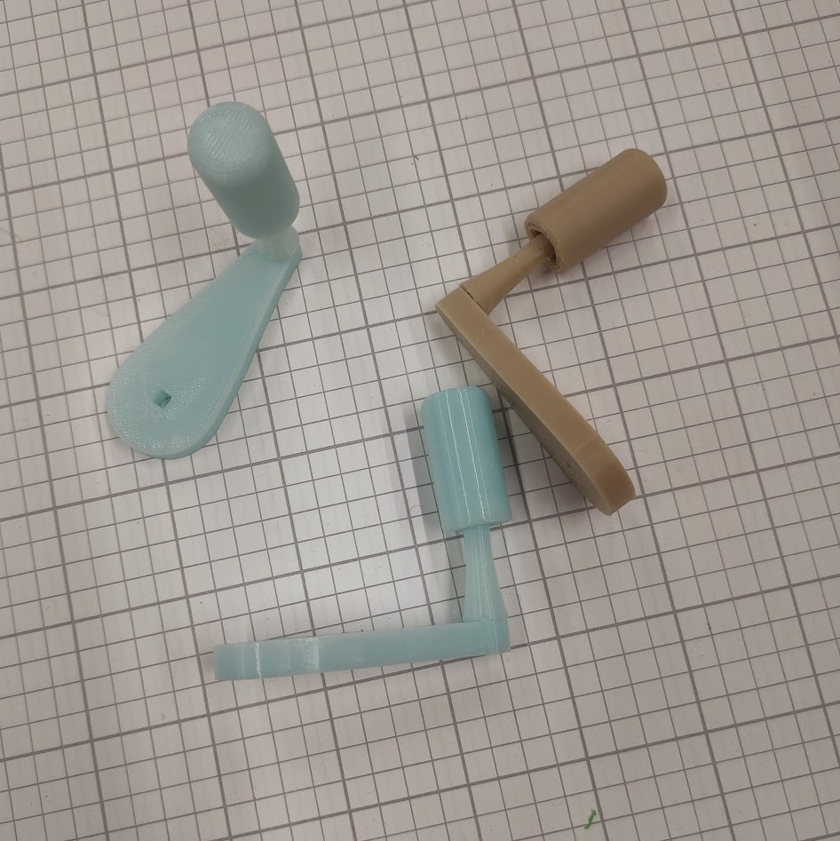 Crank handle for Vex robotics and automata. NOTE: updated hardier version https://www.printables.com/model/1363457-sturdy-high-torque-crank-handle-for-pltw-automata