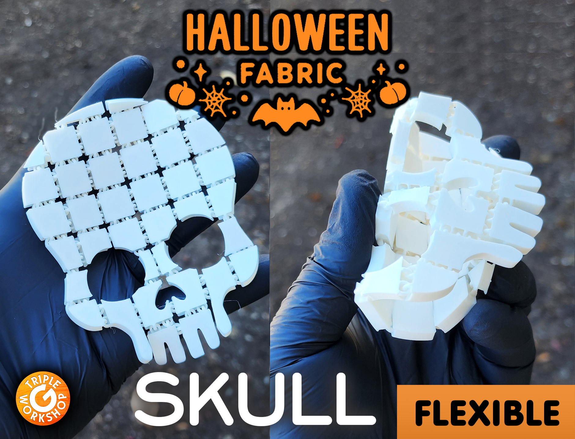 Skull - Flexible Halloween Fabrics